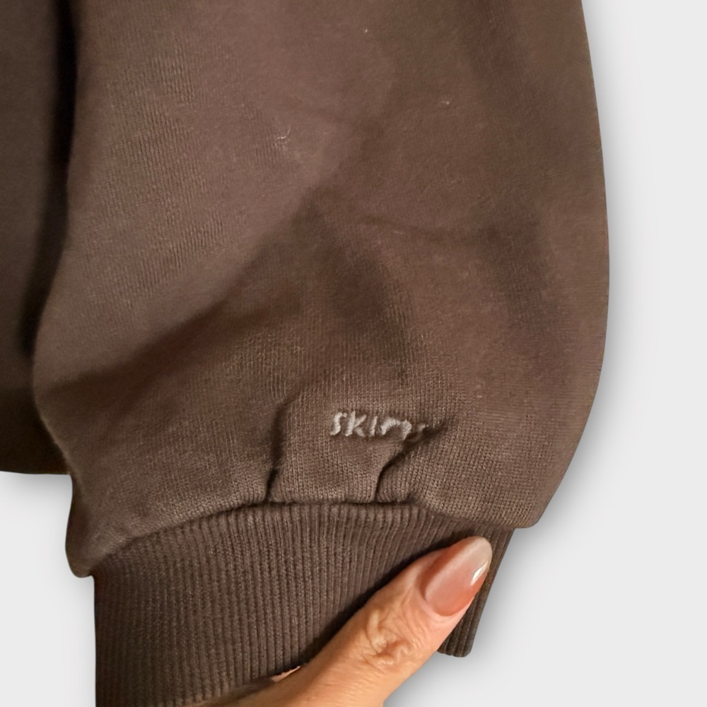 SKIMS Boyfriend Fleece Slouchy Half Zip Pullover – Espresso (NWT) OVERSIZED - Picture 8 of 12